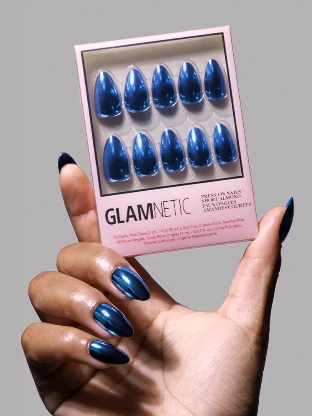 2 for $24 - Glamnetic Press On Nails - Blue Steel